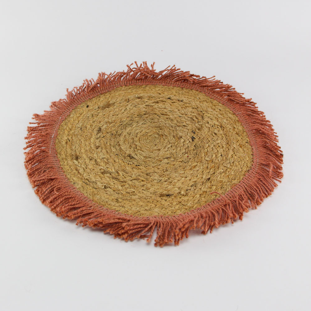 Placemat met franjes oud roze - Loek s nice product foto 167 2 - 1008