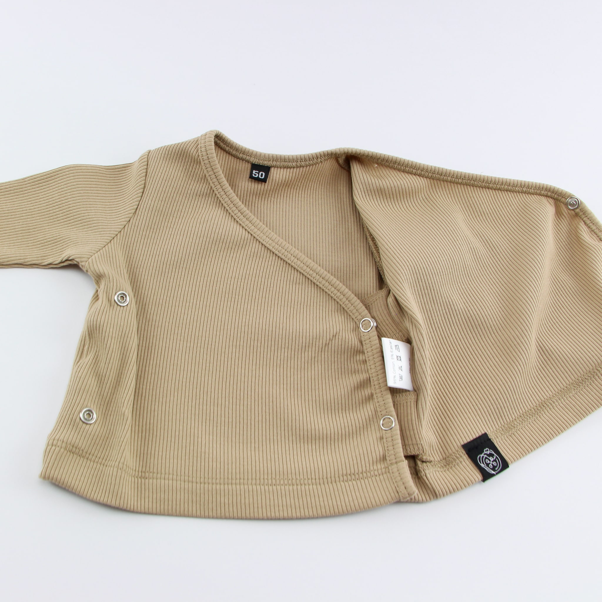 Overslagshirt beige rib - Loeks nice product foto 1613 min - 6120