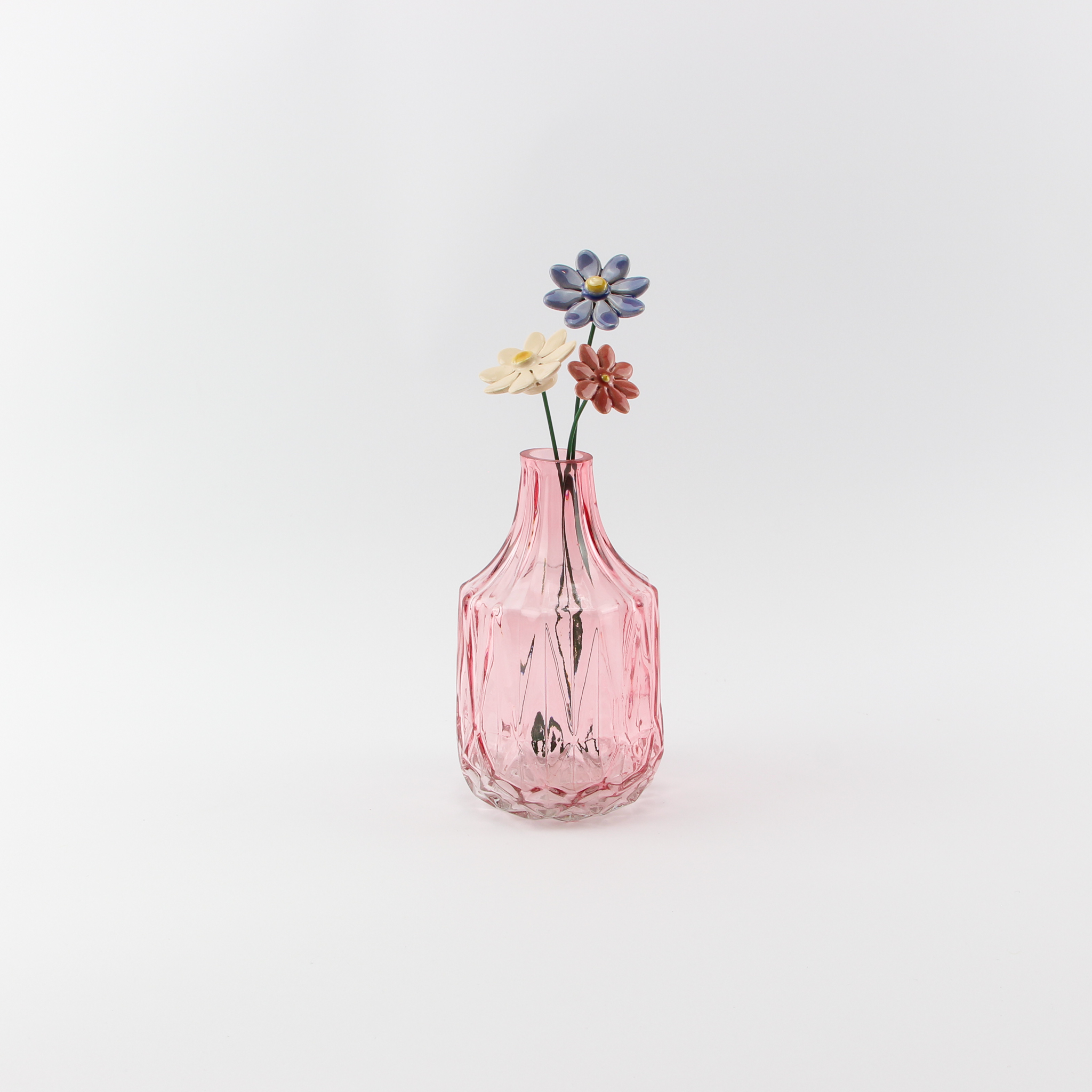 Transparant vaasje kristal roze - Loeks nice product foto 4 - 8228